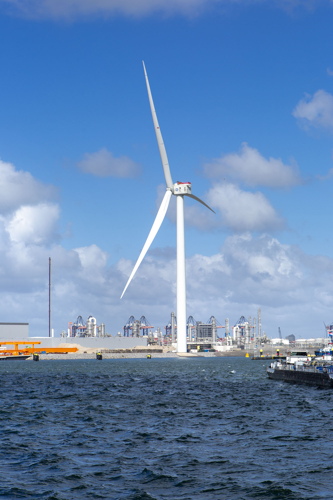 Large wind turbine - port of Rotterdam - Maasvlakte